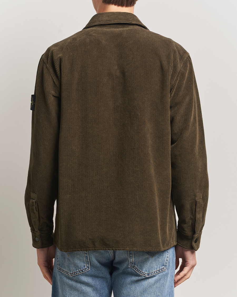 Hombres | Camisas | Stone Island | Organic Cotton Cord Overshirt Military Green