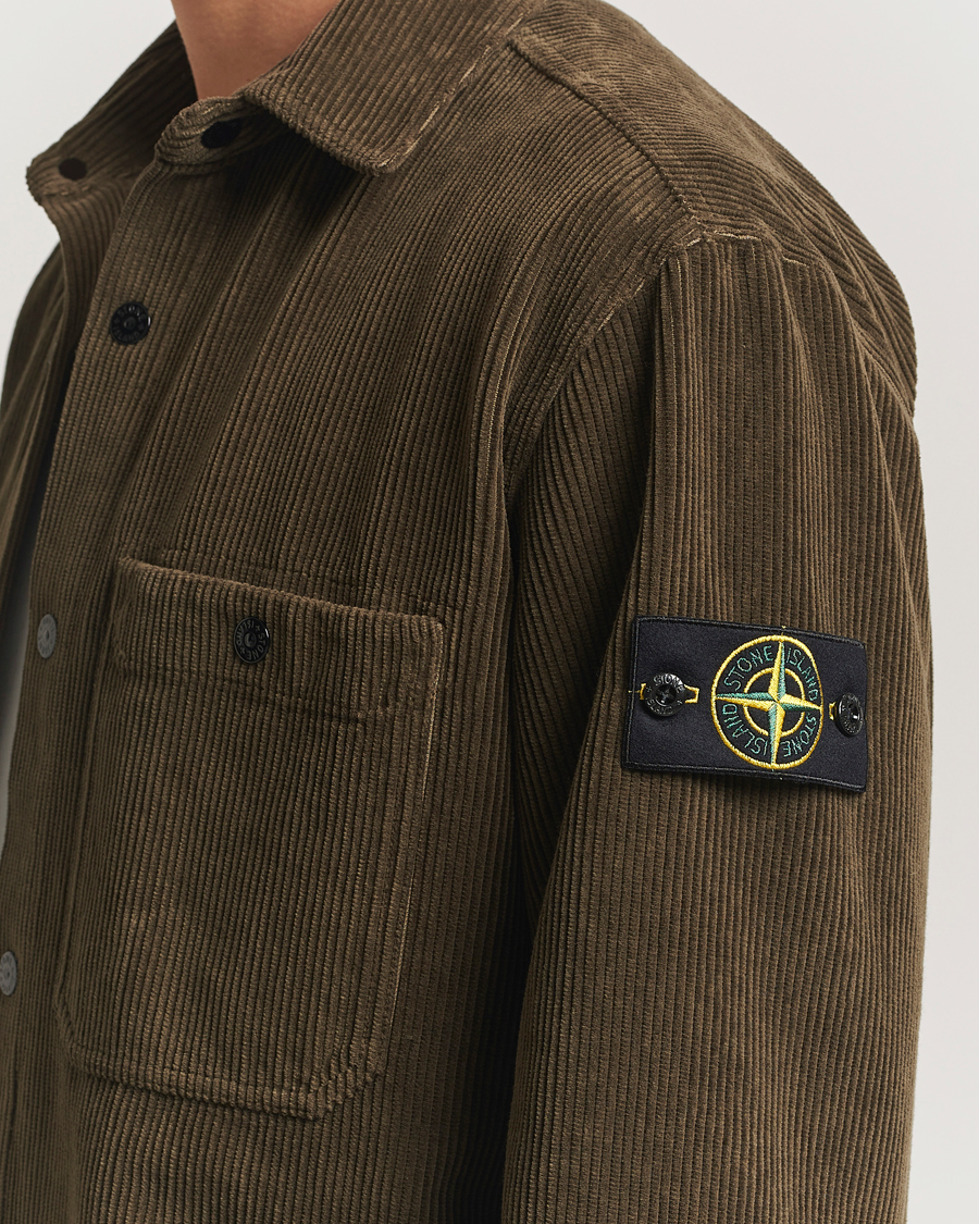 Hombres | Camisas | Stone Island | Organic Cotton Cord Overshirt Military Green