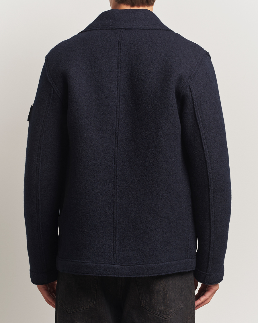 Hombres | Abrigos y chaquetas | Stone Island | Double Breasted Felted Wool Peacoat Navy