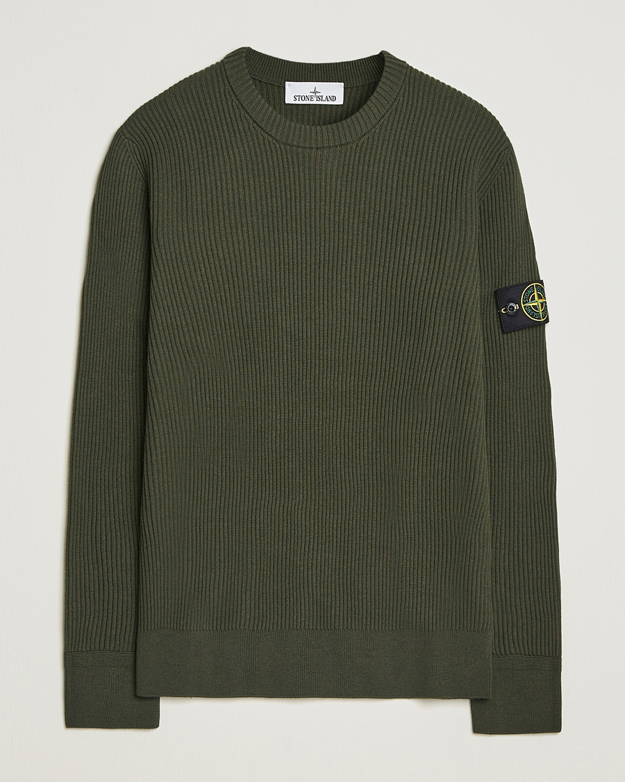 Hombres | Jerséis y prendas de punto | Stone Island | Full Rib Crewneck Military Green