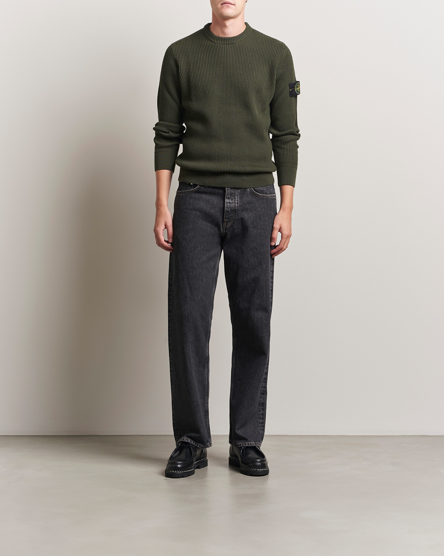 Hombres | Jerséis y prendas de punto | Stone Island | Full Rib Crewneck Military Green