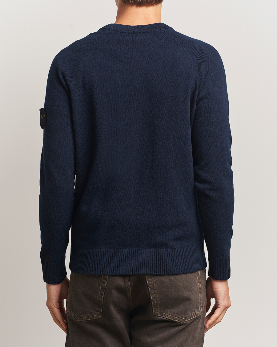 Hombres | Jerséis y prendas de punto | Stone Island | Knitted Geelong Wool Cardigan Navy