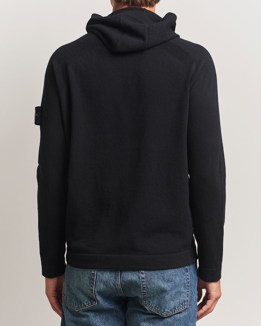 Hombres | Jerséis y prendas de punto | Stone Island | Knitted Geelong Wool Hood Black