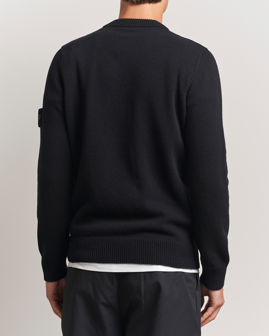 Hombres | Jerséis y prendas de punto | Stone Island | Knitted Lambswool V-Neck Black