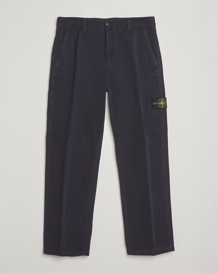Hombres | Pantalones | Stone Island | Panama Cotton Old Effect Trousers Ink