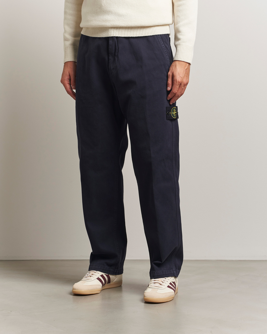 Hombres | Pantalones | Stone Island | Panama Cotton Old Effect Trousers Ink