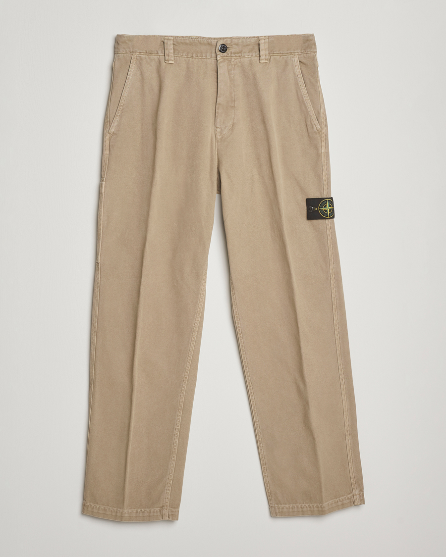 Hombres | Pantalones | Stone Island | Panama Cotton Old Effect Trousers Desert