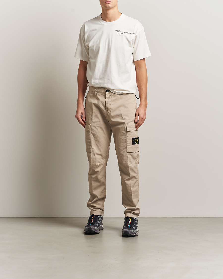 Hombres | Pantalones | Stone Island | Supima Cotton Stretch Cargo Trousers Desert