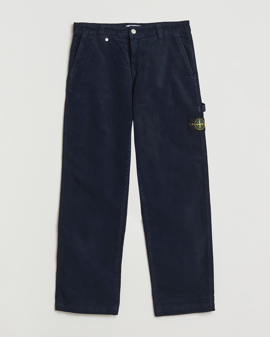 Hombres | Pantalones | Stone Island | Cotton Moleskin Trousers Navy