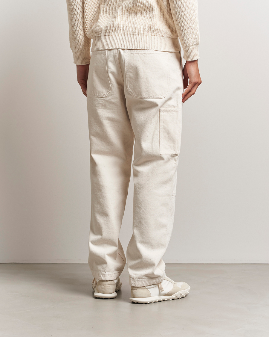 Hombres | Pantalones | Stone Island | RAW Washed Cotton Gabardine Trousers Ivory