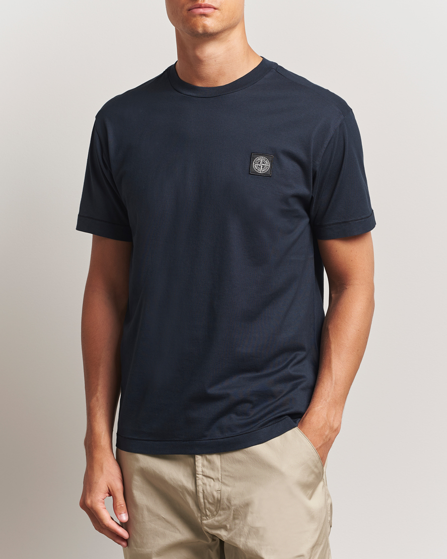 Hombres | Camisetas | Stone Island | Garment Dyed Cotton Jersey T-Shirt Navy