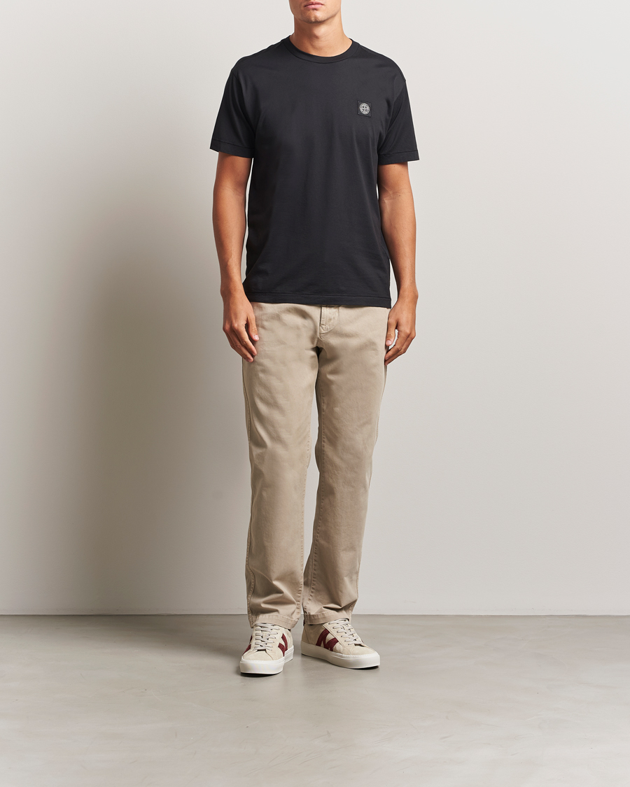 Hombres | Camisetas | Stone Island | Garment Dyed Cotton Jersey T-Shirt Black