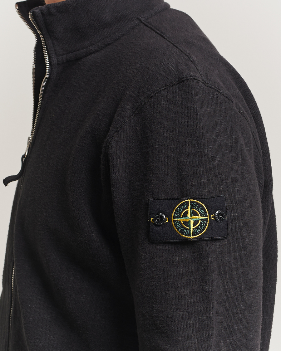 Hombres | Jerséis y prendas de punto | Stone Island | Vanisé Brushed Heavy Cotton Full Zip Black