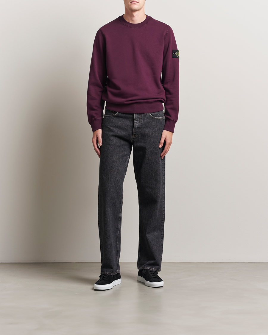 Hombres | Jerséis y prendas de punto | Stone Island | Garment Dyed Fleece Sweatshirt Amaranth