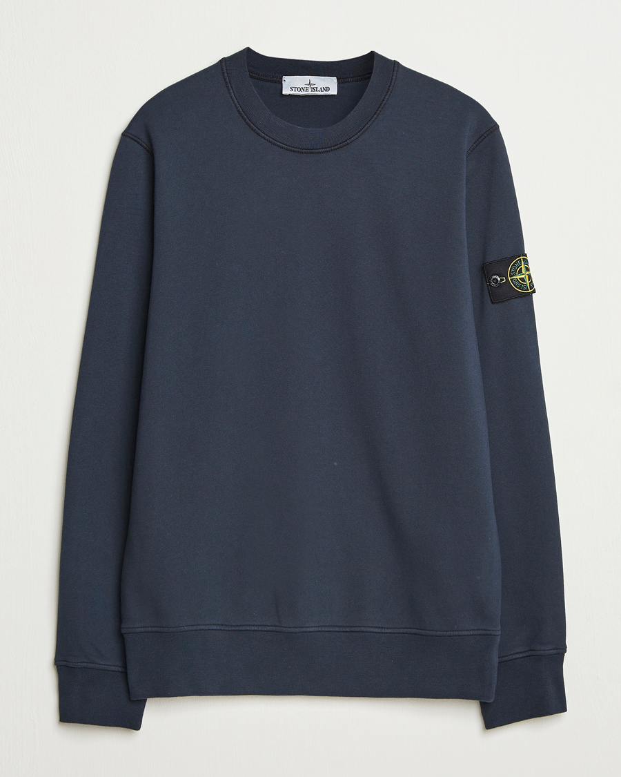 Hombres | Jerséis y prendas de punto | Stone Island | Garment Dyed Fleece Sweatshirt Navy