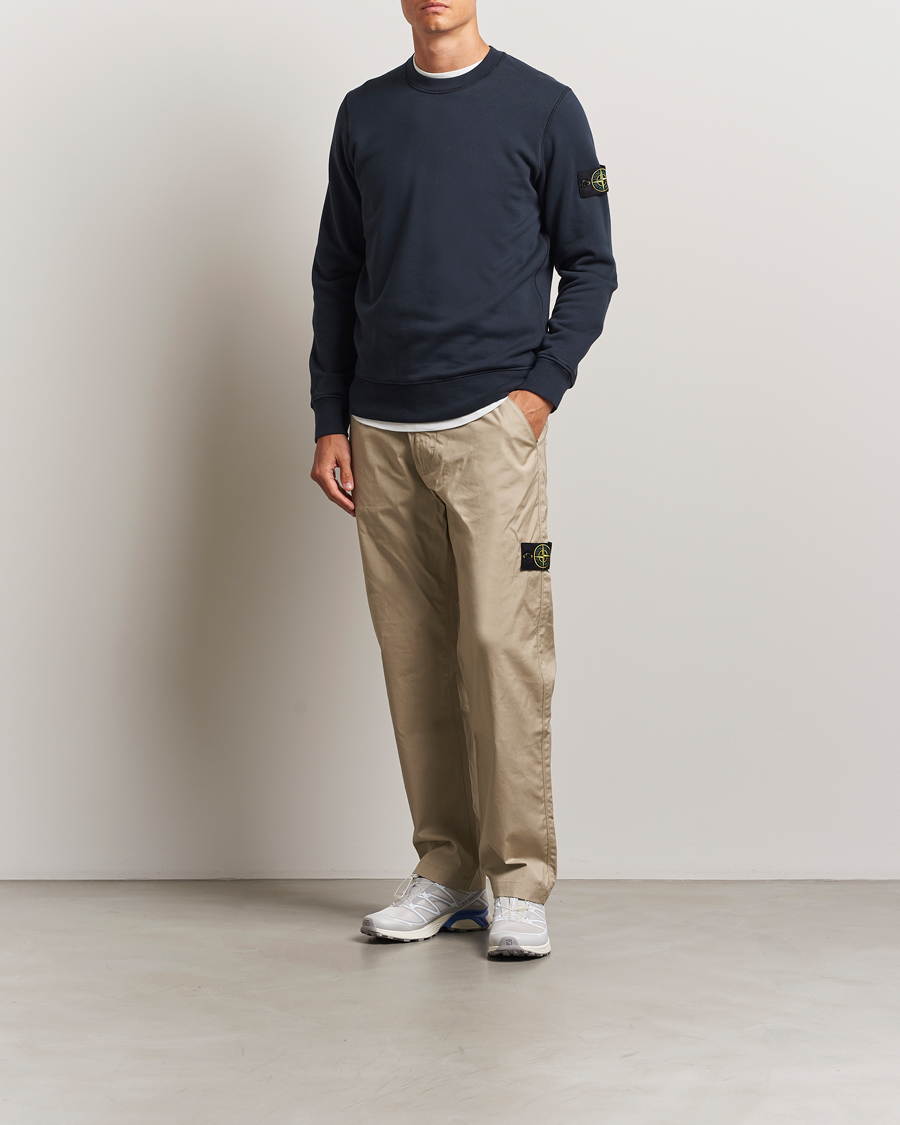 Hombres | Jerséis y prendas de punto | Stone Island | Garment Dyed Fleece Sweatshirt Navy