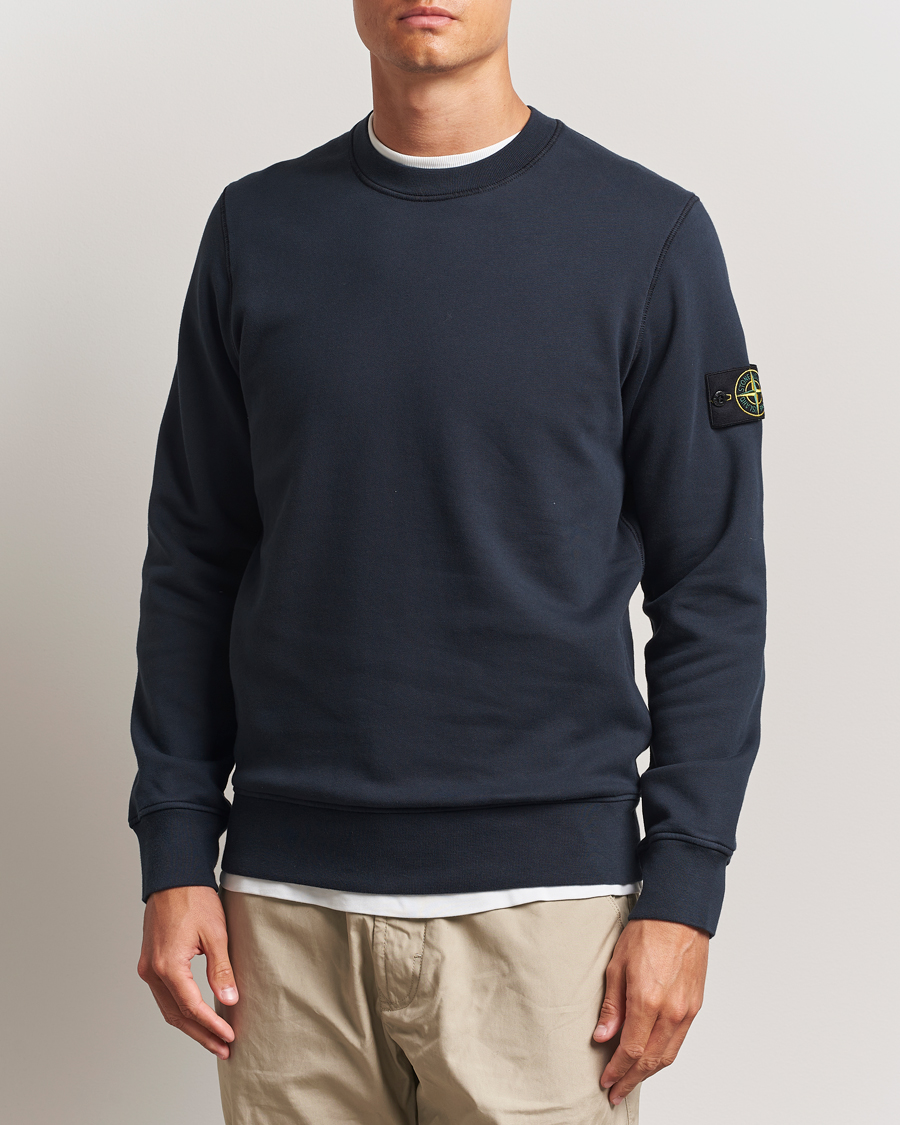 Hombres | Jerséis y prendas de punto | Stone Island | Garment Dyed Fleece Sweatshirt Navy