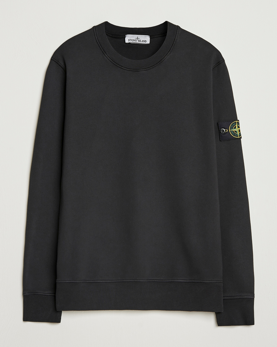 Hombres | Jerséis y prendas de punto | Stone Island | Garment Dyed Fleece Sweatshirt Black