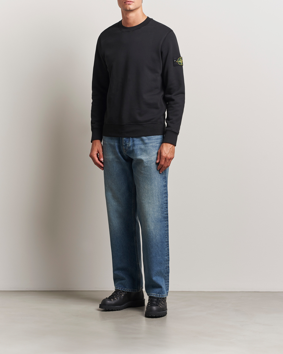 Hombres | Jerséis y prendas de punto | Stone Island | Garment Dyed Fleece Sweatshirt Black