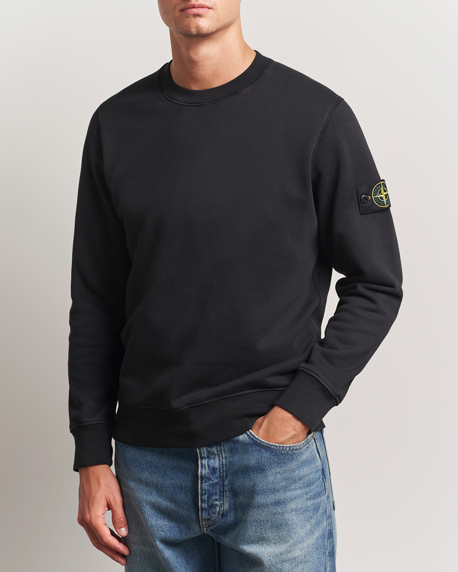 Hombres | Jerséis y prendas de punto | Stone Island | Garment Dyed Fleece Sweatshirt Black