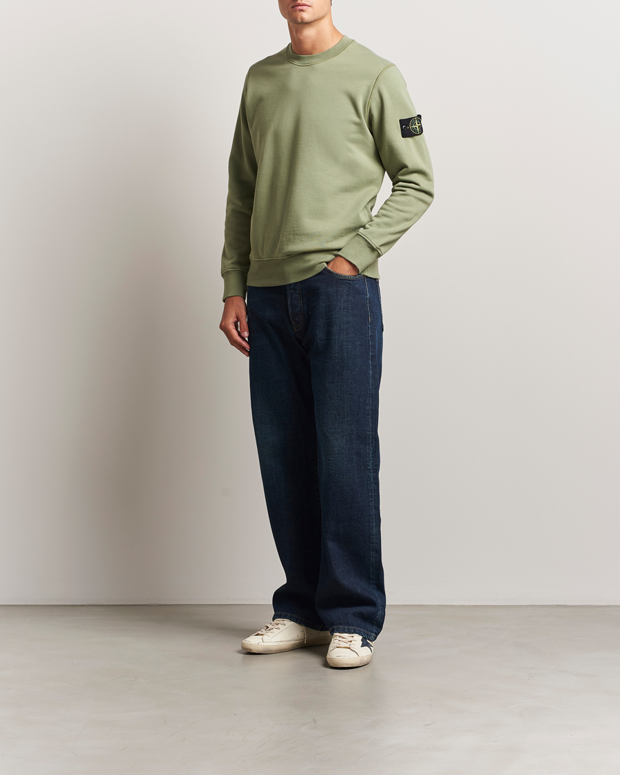 Hombres | Jerséis y prendas de punto | Stone Island | Garment Dyed Fleece Sweatshirt Sage
