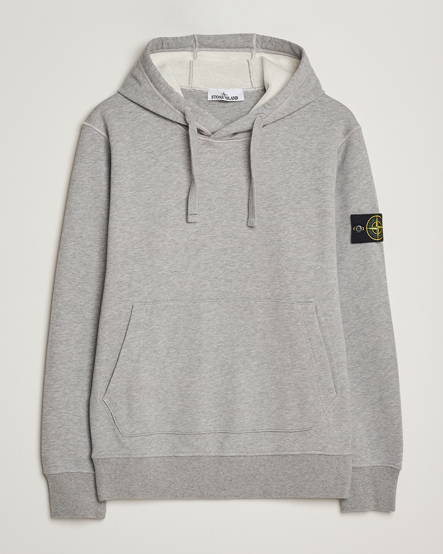 Hombres | Jerséis y prendas de punto | Stone Island | Garment Dyed Fleece Hood Grey Melange