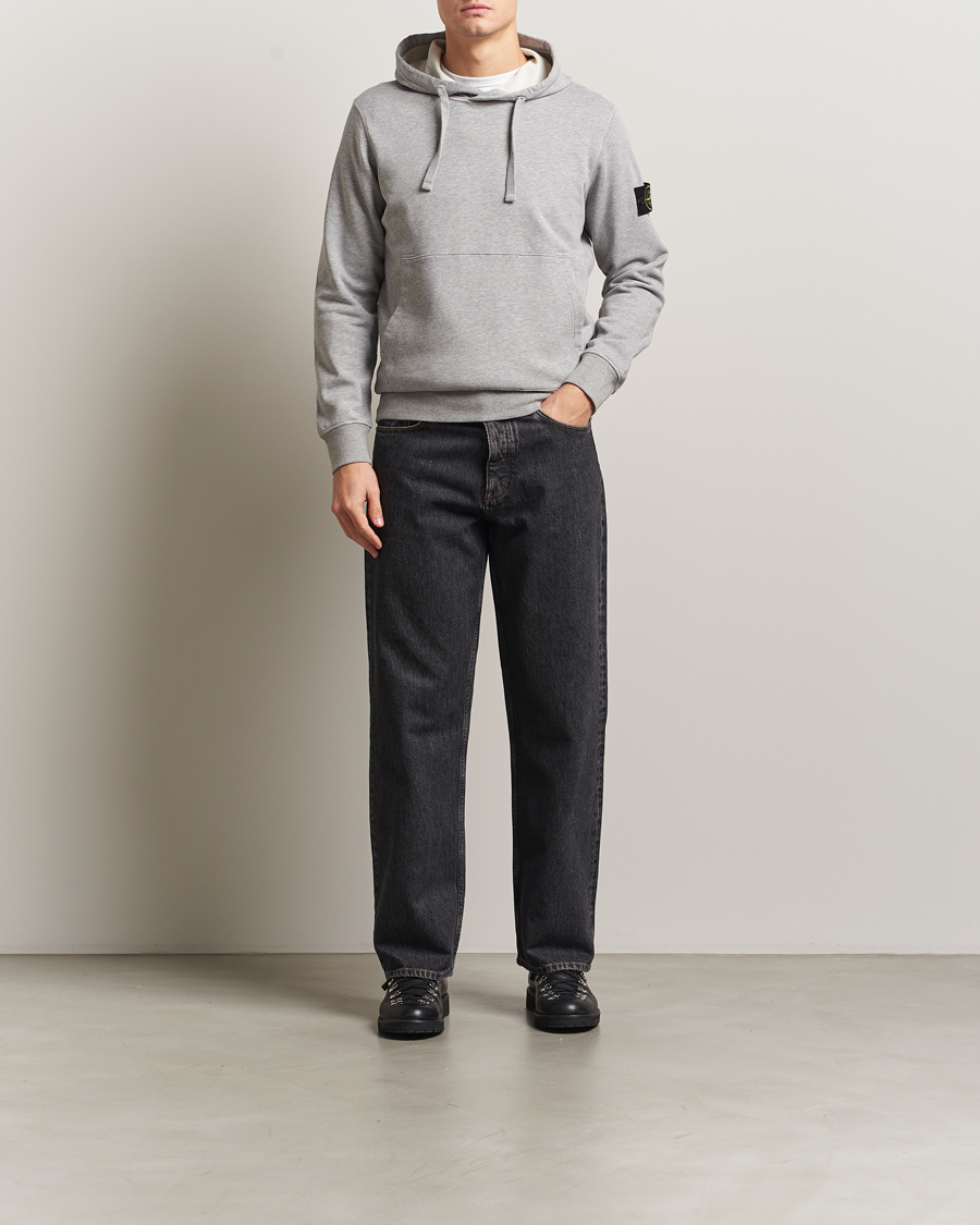 Hombres | Jerséis y prendas de punto | Stone Island | Garment Dyed Fleece Hood Grey Melange