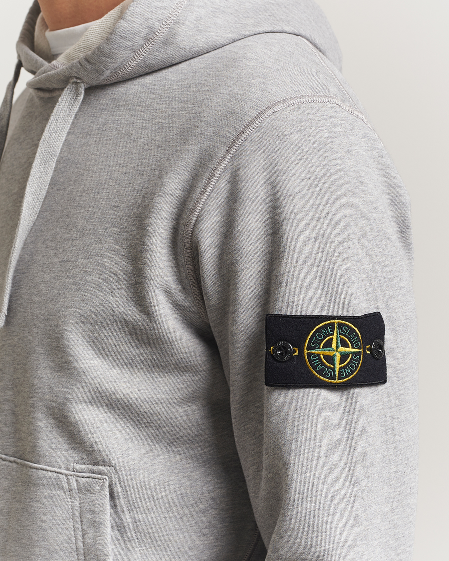 Hombres | Jerséis y prendas de punto | Stone Island | Garment Dyed Fleece Hood Grey Melange