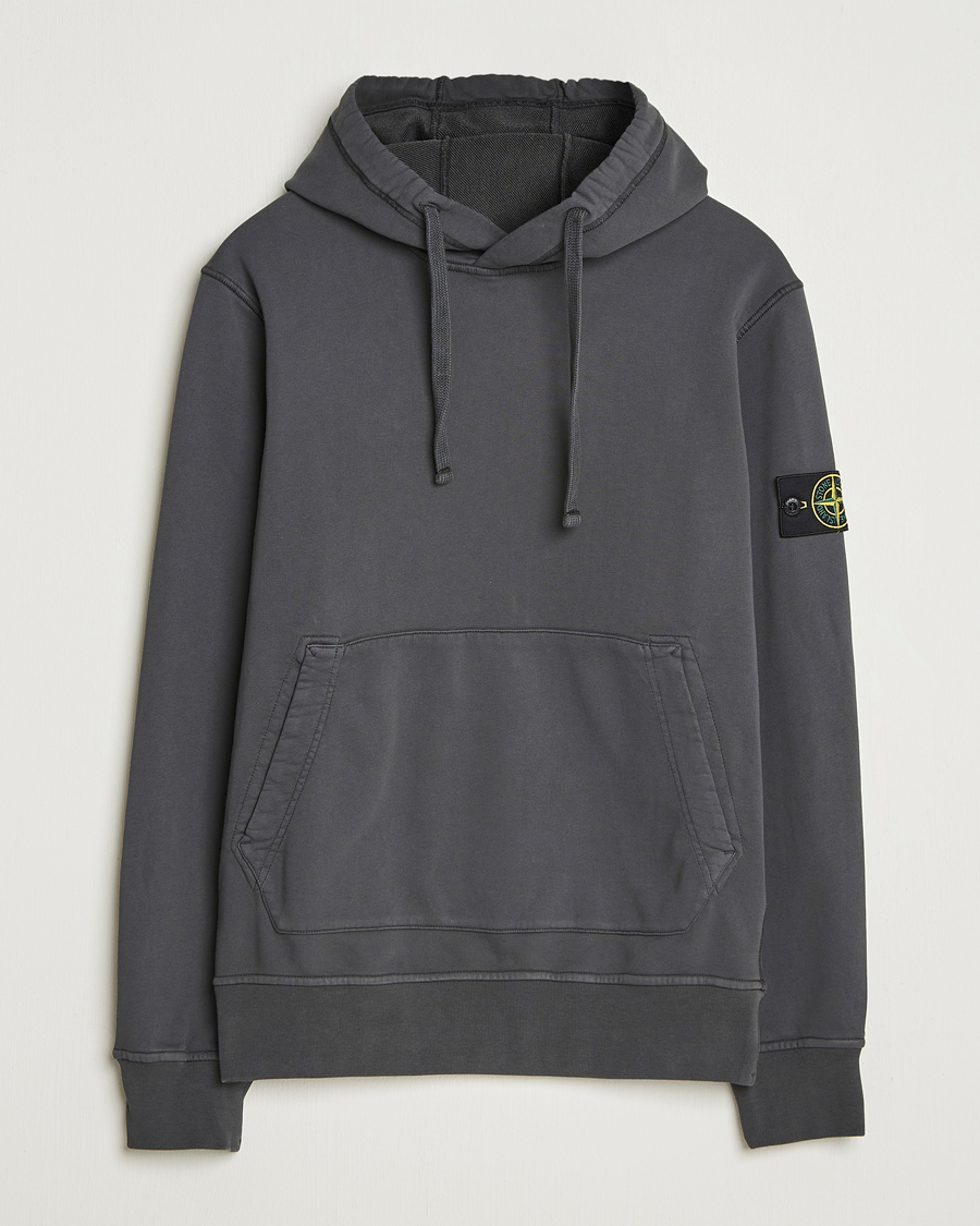 Hombres | Jerséis y prendas de punto | Stone Island | Garment Dyed Fleece Hood Lead Grey