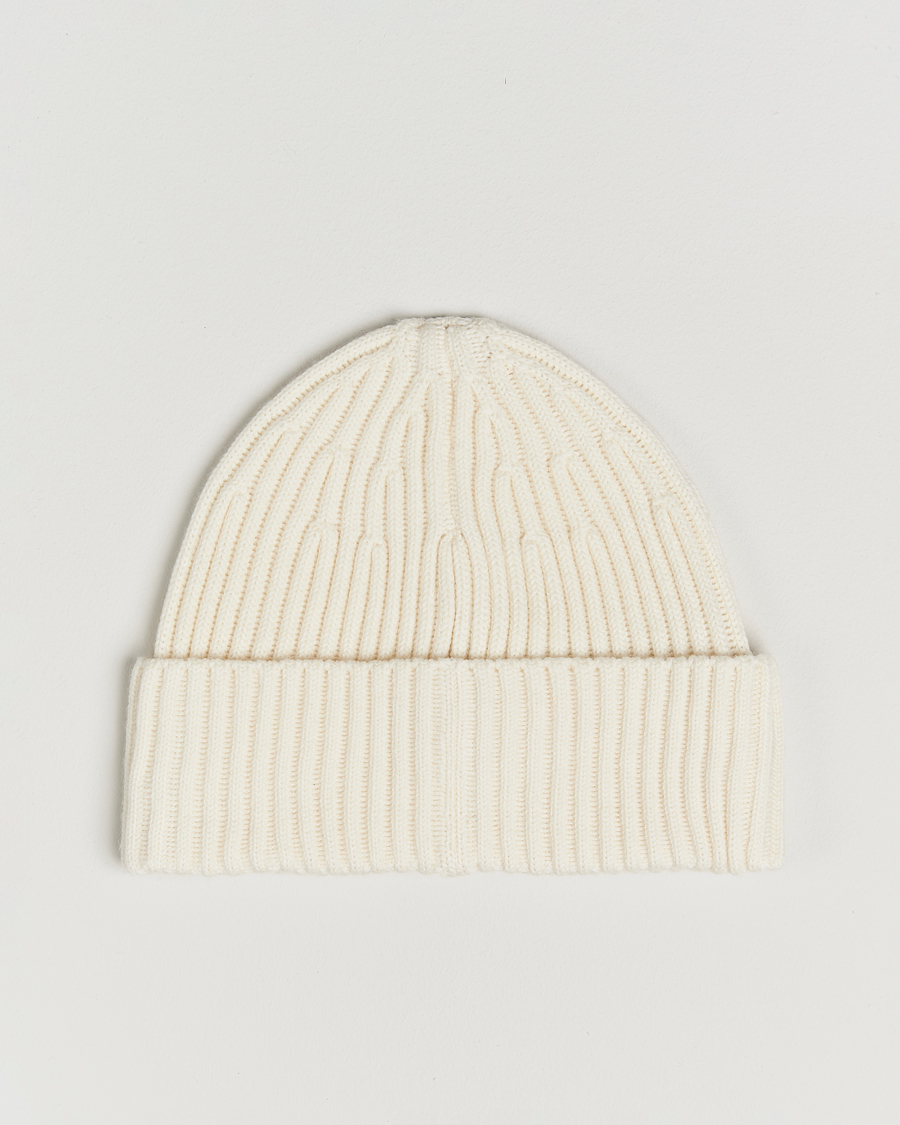 Hombres | Stone Island Full Rib Wool Beanie Ivory | Stone Island | Full Rib Wool Beanie Ivory