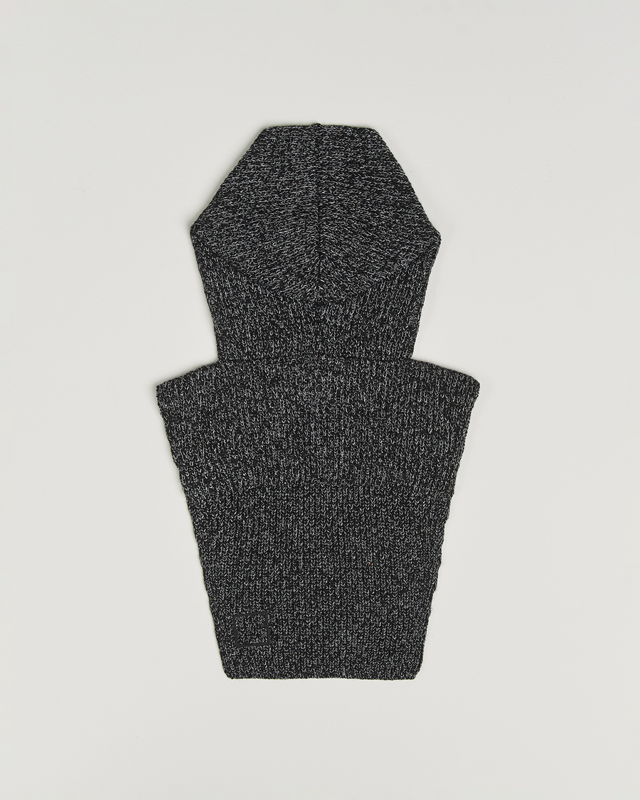 Hombres | Stone Island Reflective Cotton Knit Balaclava Black Melange | Stone Island | Reflective Cotton Knit Balaclava Black Melange