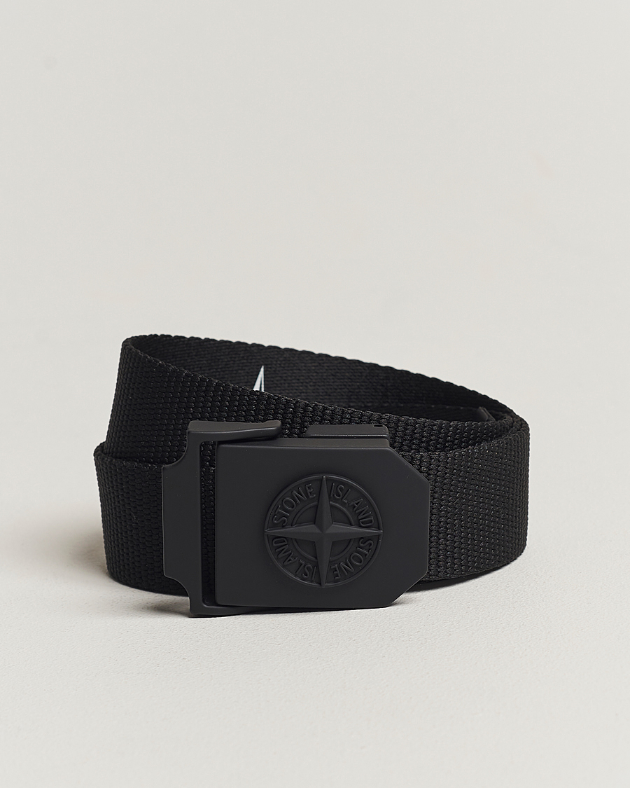 Hombres | Stone Island Textile Belt Black | Stone Island | Textile Belt Black
