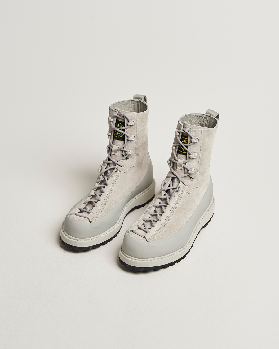 Hombres | Botas | Stone Island | Suede Hiking Boots Pearl Grey
