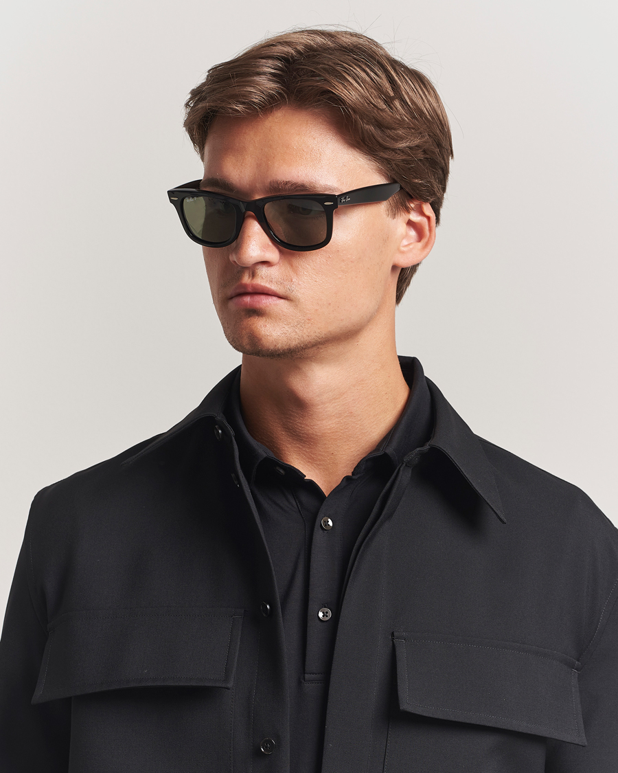 Hombres | Gafas de sol | Ray-Ban | Original Wayfarer Polarized Sunglasses Black/Green