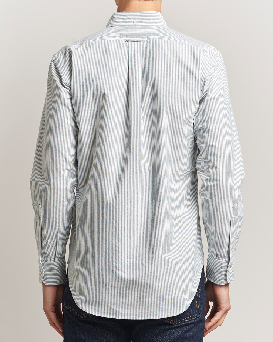 Hombres | Camisas | Kamakura Shirts | Vintage Ivy Oxford Button Down Shirt Green Stripe