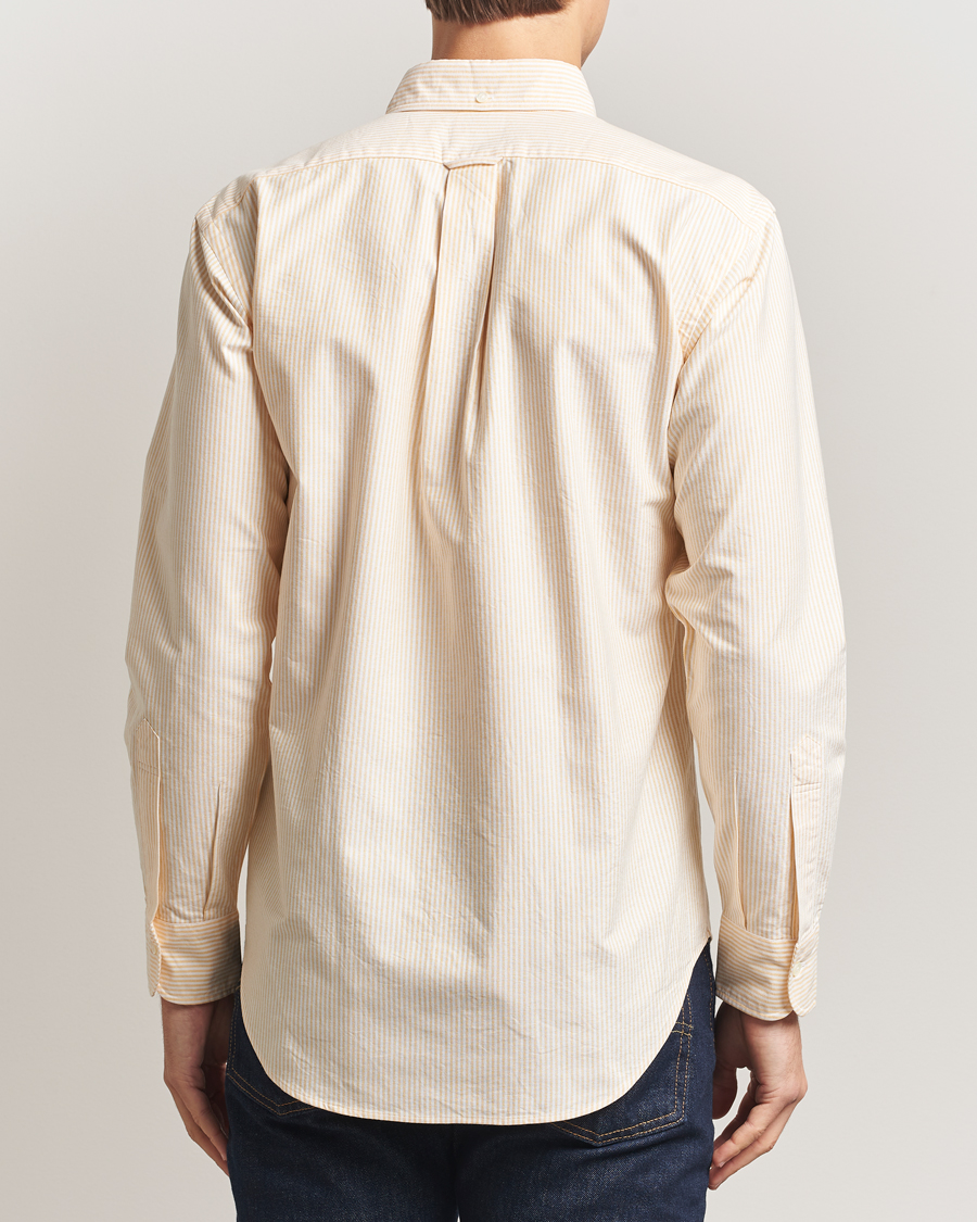 Hombres | Camisas | Kamakura Shirts | Vintage Ivy Oxford Button Down Shirt Yellow Stripe