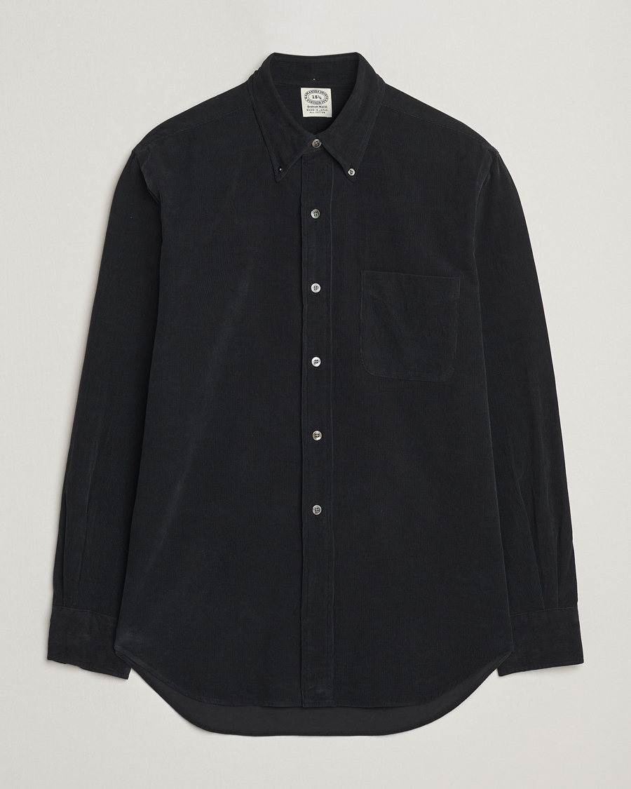 Hombres | Camisas | Kamakura Shirts | Vintage Ivy Needle Cord Shirt Black