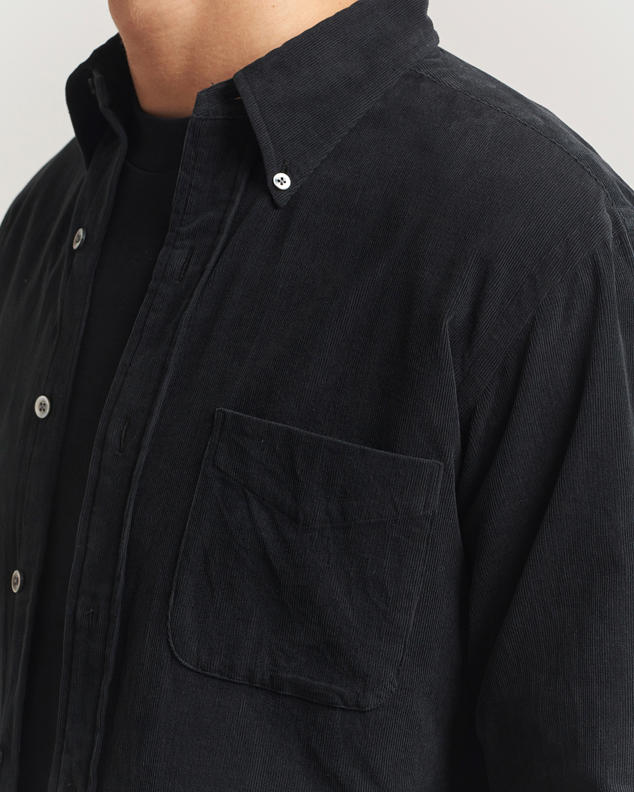 Hombres | Camisas | Kamakura Shirts | Vintage Ivy Needle Cord Shirt Black