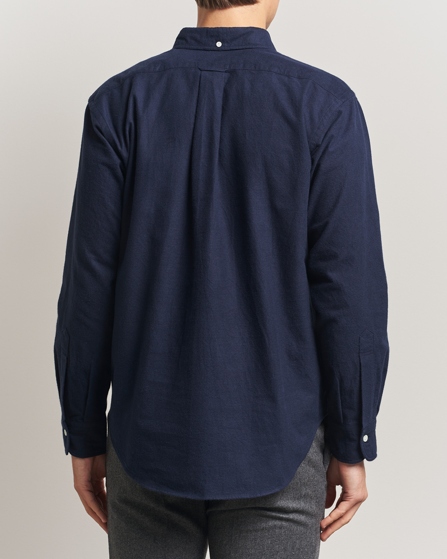 Hombres | Camisas | Kamakura Shirts | Vintage Ivy Oxford Popover Shirt Navy