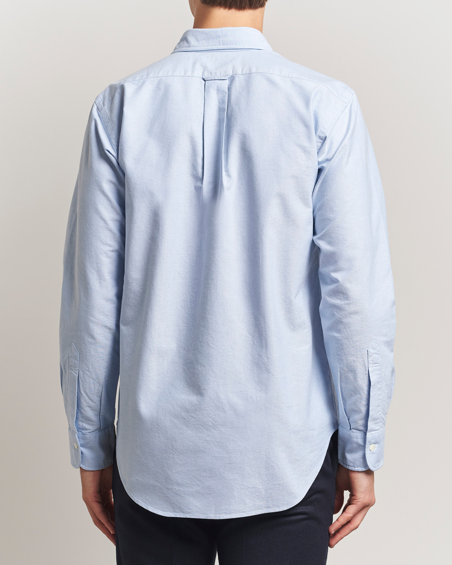 Hombres | Camisas | Kamakura Shirts | Vintagy Ivy Straight Collar Oxford Shirt Light Blue