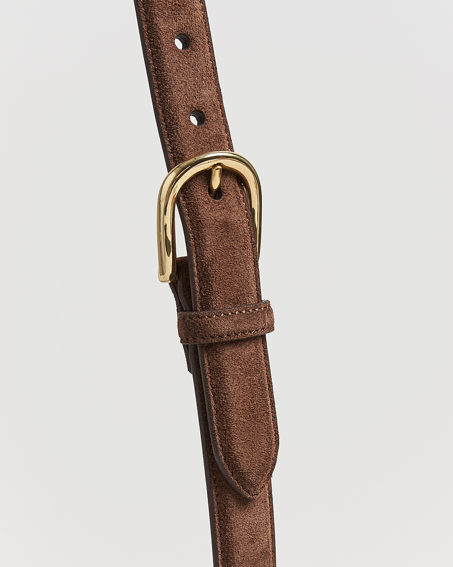 Hombres | Cinturones | Kamakura Shirts | Vintagy Ivy Horseshoe Buckle Belt Brown Suede