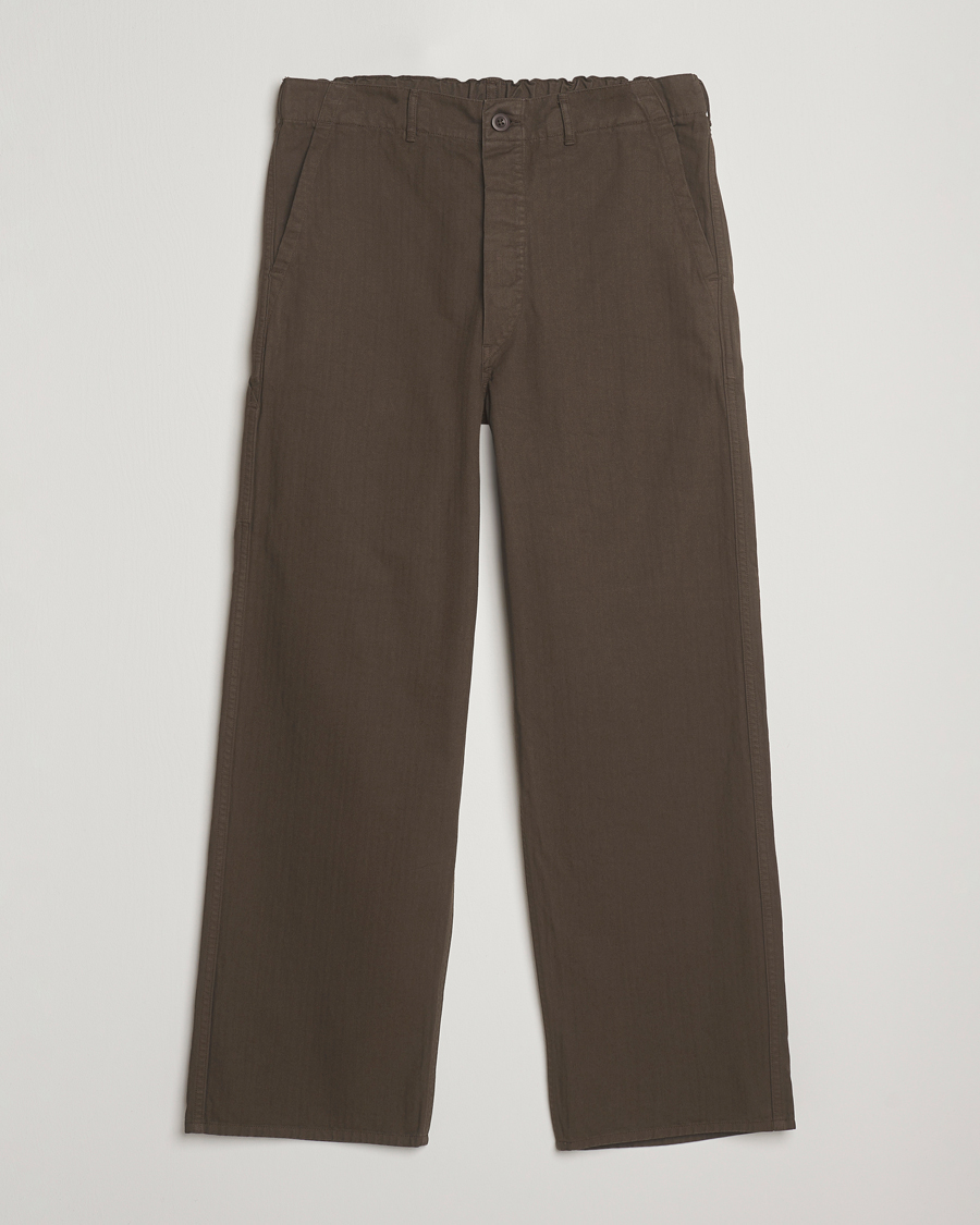 Hombres | Pantalones | orSlow | Wide Fit French Work Pants Coffee Brown