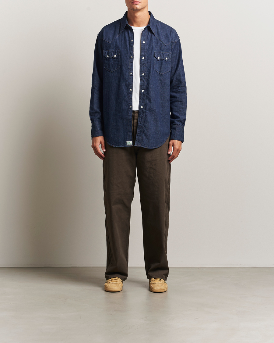 Hombres | Pantalones | orSlow | Wide Fit French Work Pants Coffee Brown