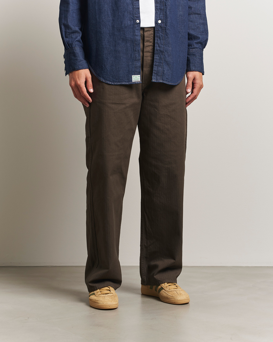 Hombres | Pantalones | orSlow | Wide Fit French Work Pants Coffee Brown