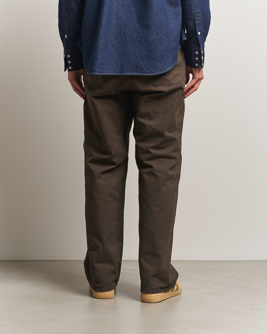 Hombres | Pantalones | orSlow | Wide Fit French Work Pants Coffee Brown