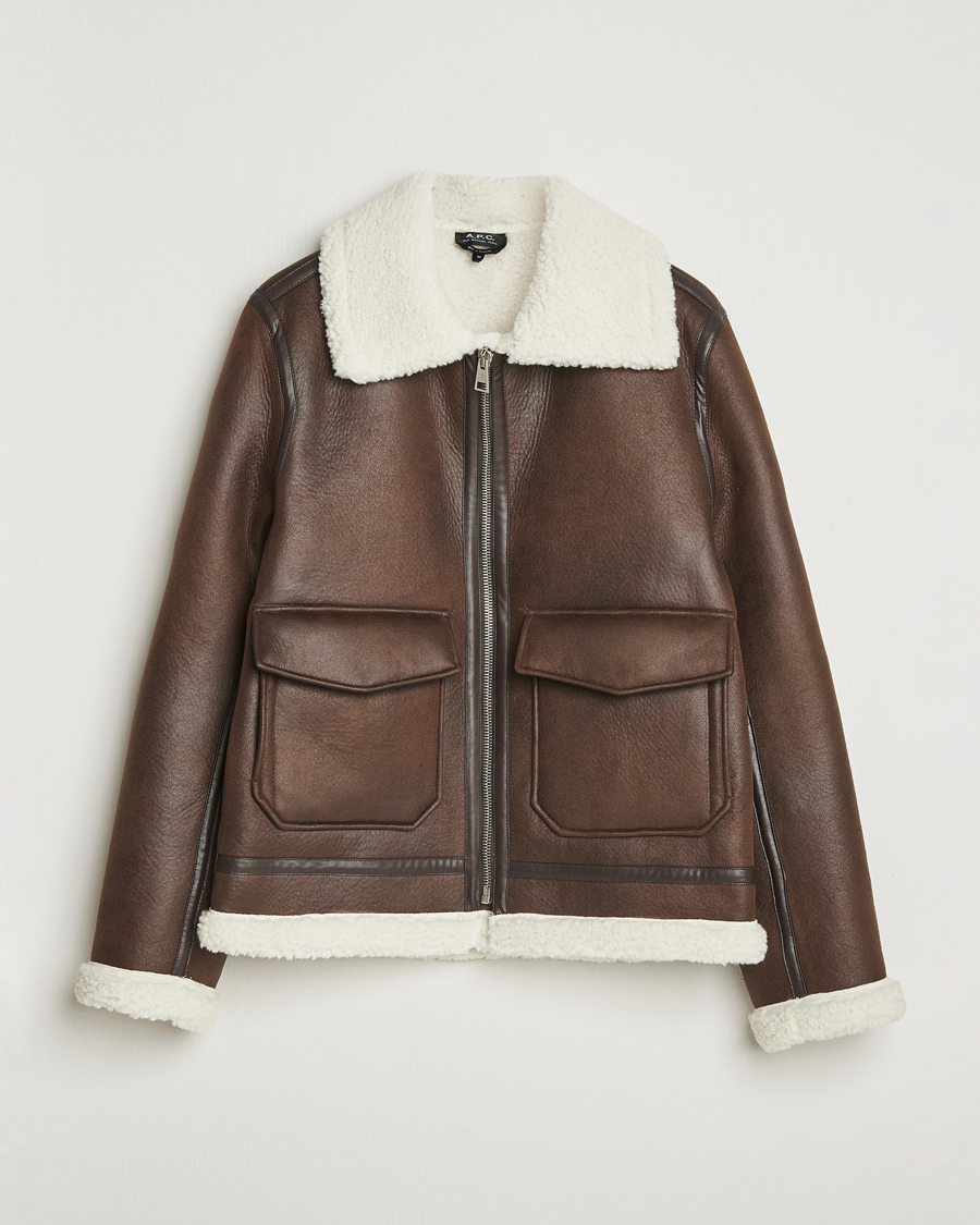 Hombres | Abrigos y chaquetas | A.P.C. | Tommy Aviator Jacket Brown
