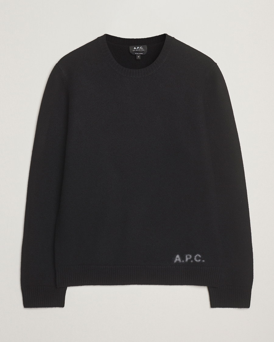 Hombres | Jerséis y prendas de punto | A.P.C. | Edward Wool Knitted Sweater Black