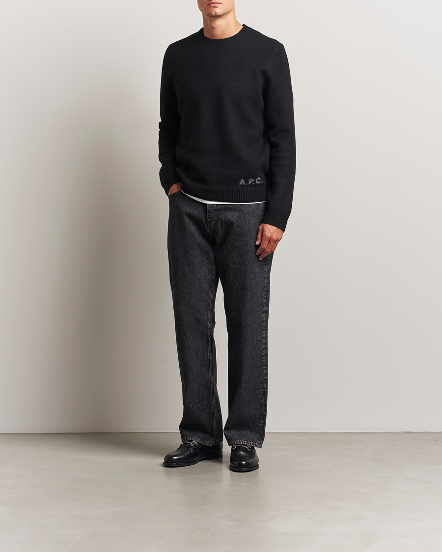 Hombres | Jerséis y prendas de punto | A.P.C. | Edward Wool Knitted Sweater Black