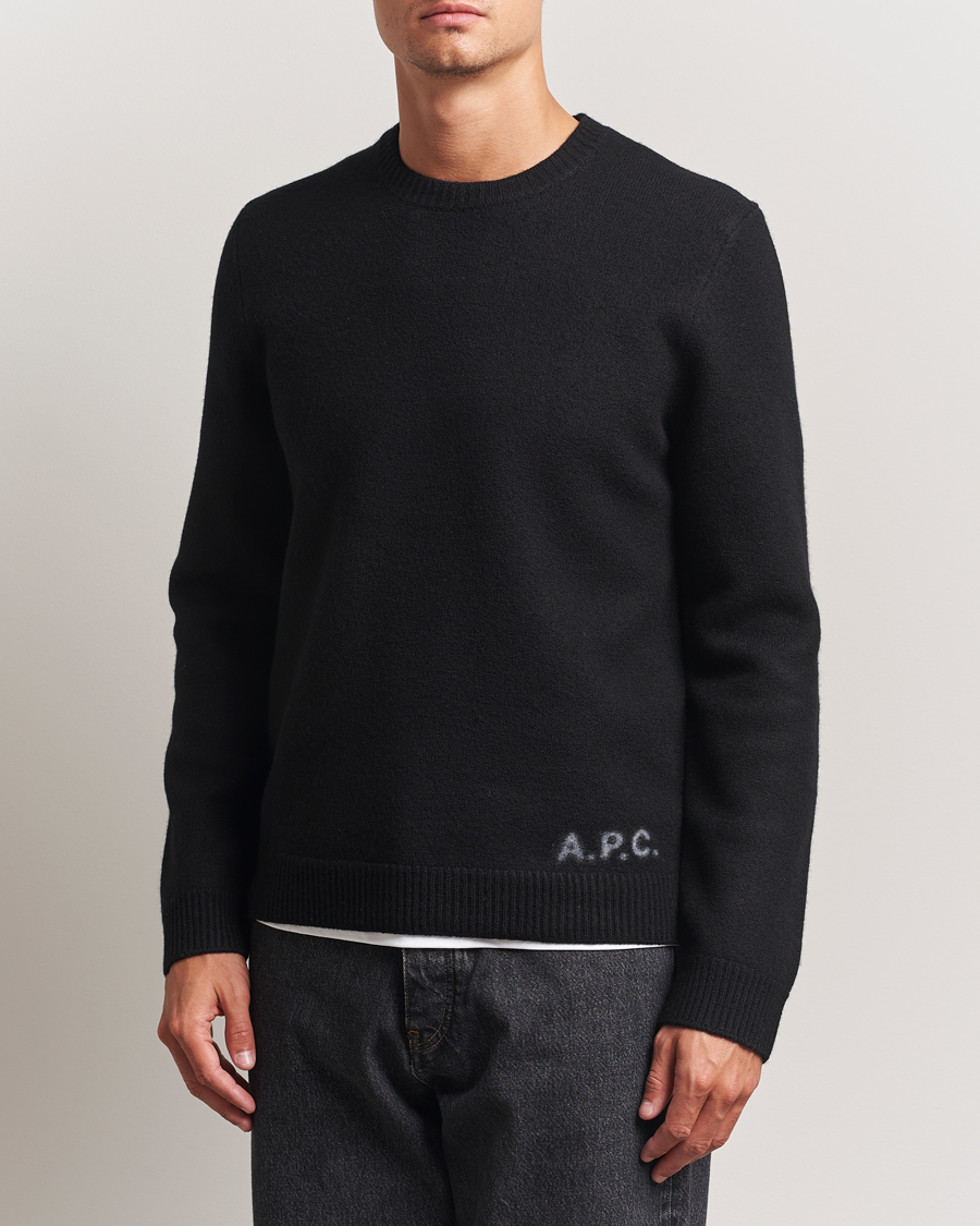 Hombres | Jerséis y prendas de punto | A.P.C. | Edward Wool Knitted Sweater Black