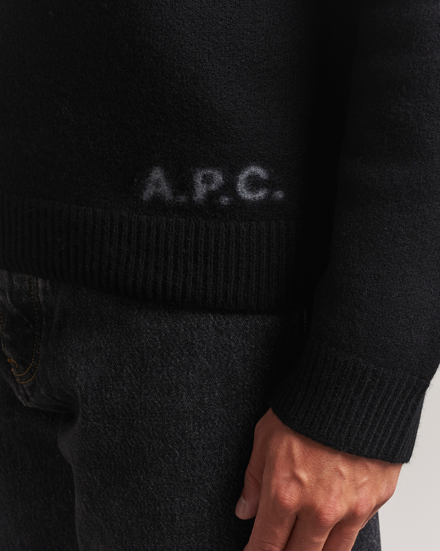 Hombres | Jerséis y prendas de punto | A.P.C. | Edward Wool Knitted Sweater Black